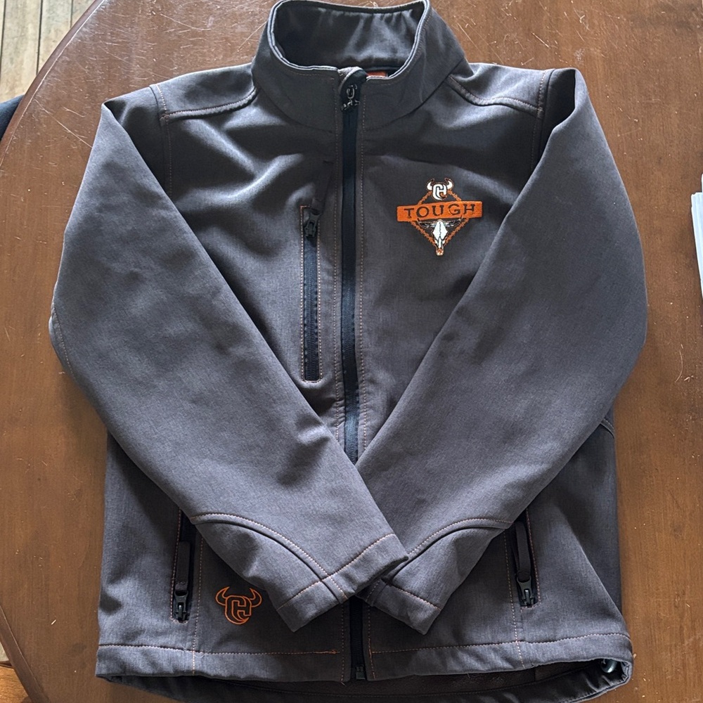 Kids' Tough Embroidered Grey Softshell Jacket